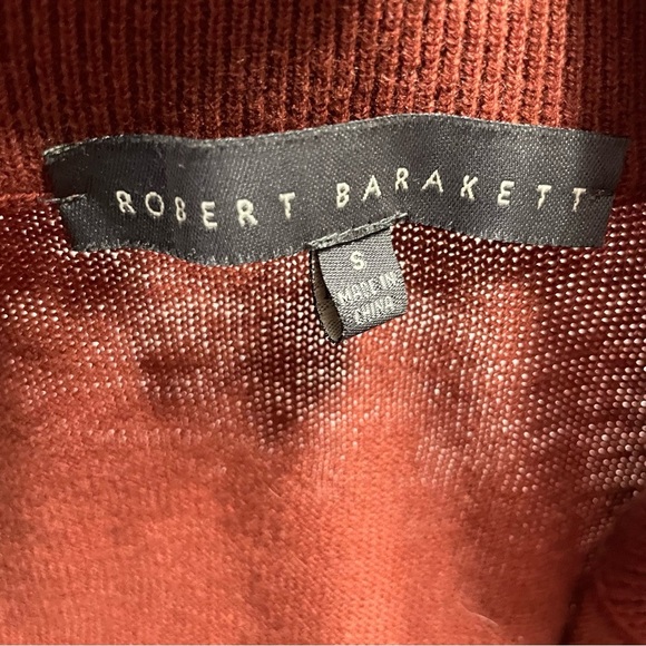 Robert Barakett Wool Silk Cashmere Quarter Zip Sweater Men’s Small Rust Red - Picture 7 of 12
